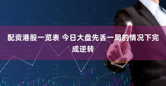 配资港股一览表 今日大盘先丢一局的情况下完成逆转
