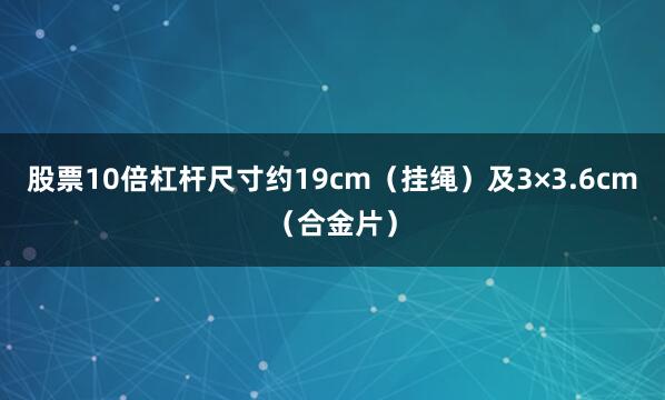 股票10倍杠杆尺寸约19cm（挂绳）及3×3.6cm（合金片）